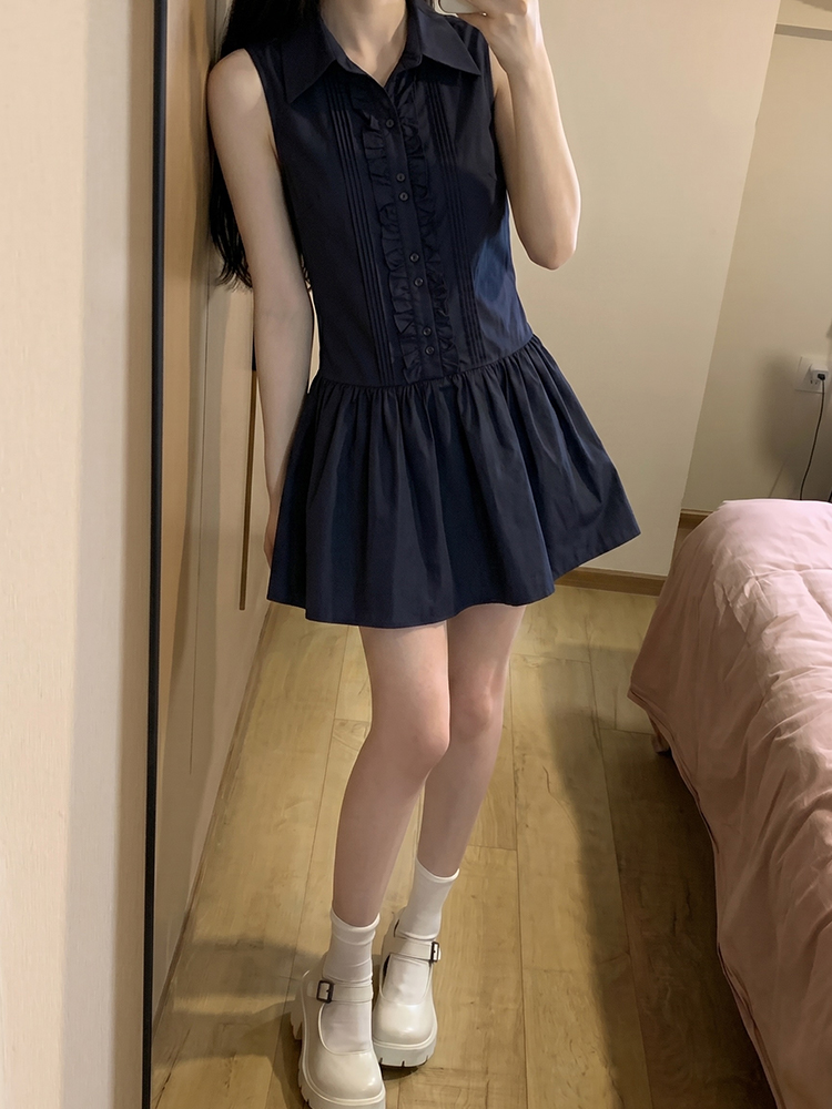 Korean Style A Line Shirt Dress - Afslankend effect Koreaanse college-stijl overhemdjurk Dames