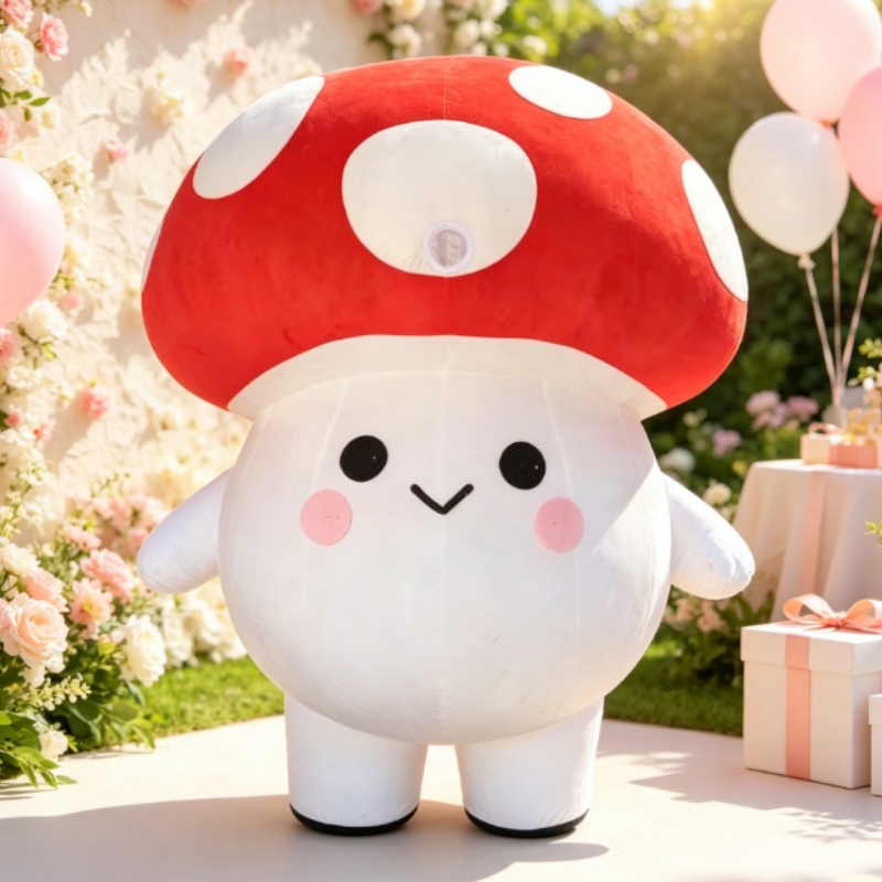 Dresses - Opblaasbaar paddenstoelmascottekostuum voor volwassenen, cartoonfiguur, loopkostuum,