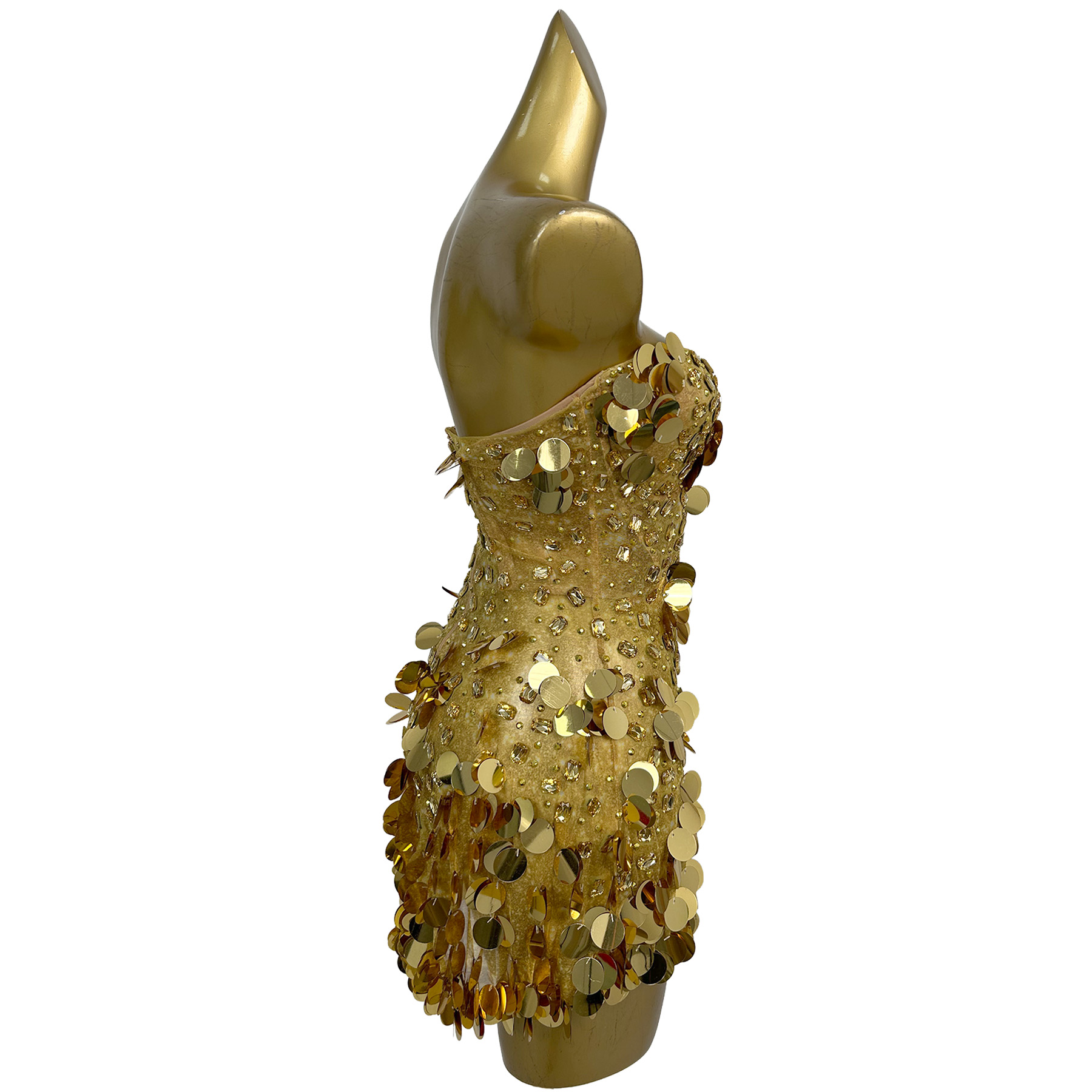Glitterende gouden kristallen  - Sparkly Rhinestone Club Party Dress recensie en prijs