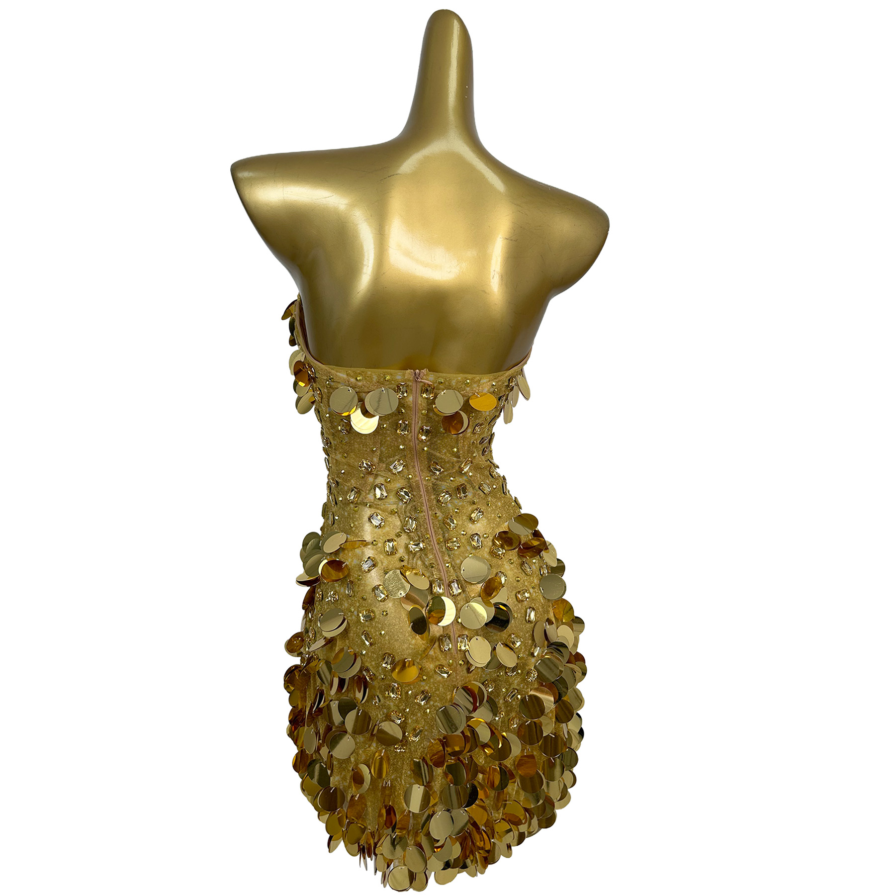 Glitterende gouden kristallen  - Sparkly Rhinestone Club Party Dress recensie en prijs