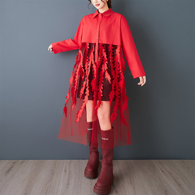 Lente nieuwe losse overhemdjur - Korean Style A Line Shirt Dress recensie en prijs