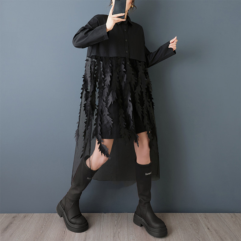 Lente nieuwe losse overhemdjur - Korean Style A Line Shirt Dress recensie en prijs