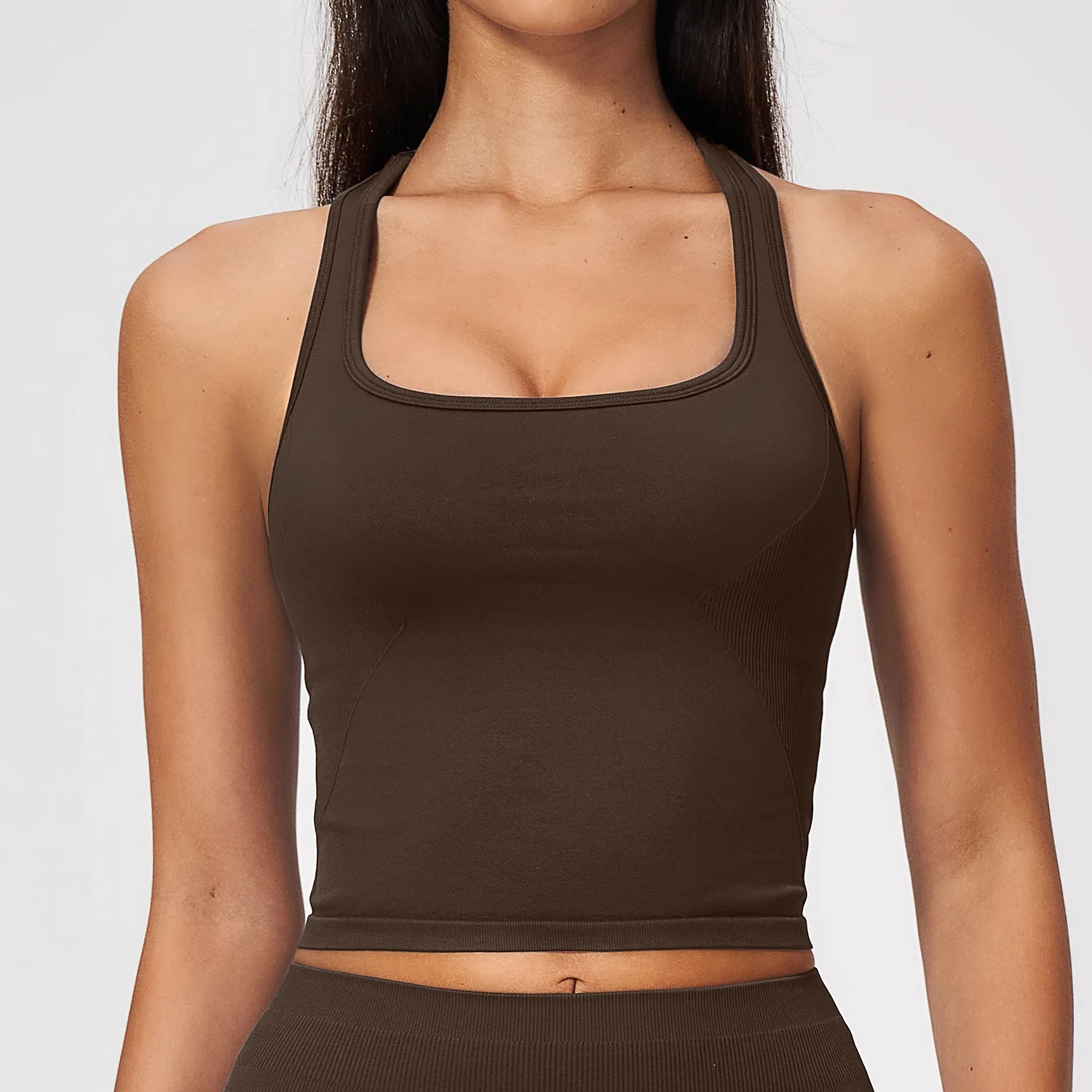Naadloze, geribbelde sportbeha - Seamless Ribbed Workout Tank Top recensie en prijs