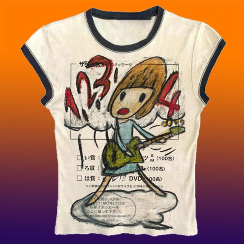 Y2K Koreaanse populaire kledin - Y2K Graphic Baby Tee Crop recensie en prijs