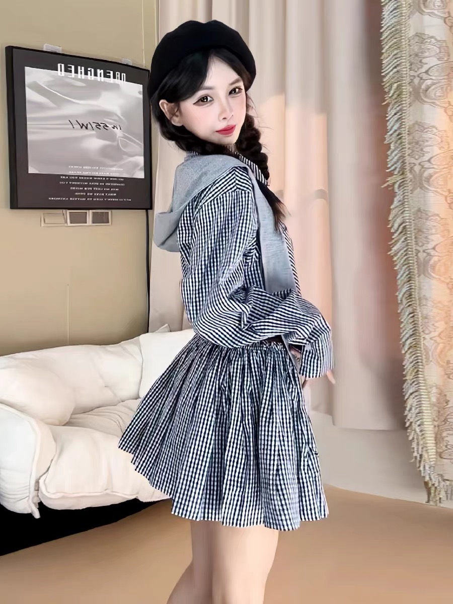 Vroeg herfst Koreaanse stijl s - Korean Style A Line Shirt Dress recensie en prijs