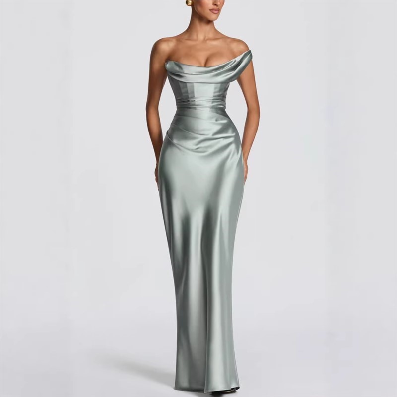 Sexy slanke satijnen jurk, ele - Elegant Satin Evening Gown Split recensie en prijs